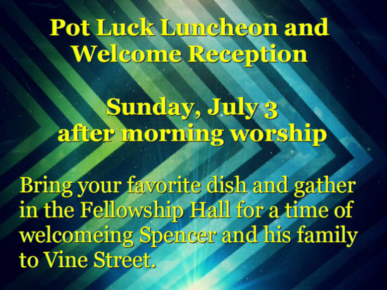 Pot Luck Welcome Reception