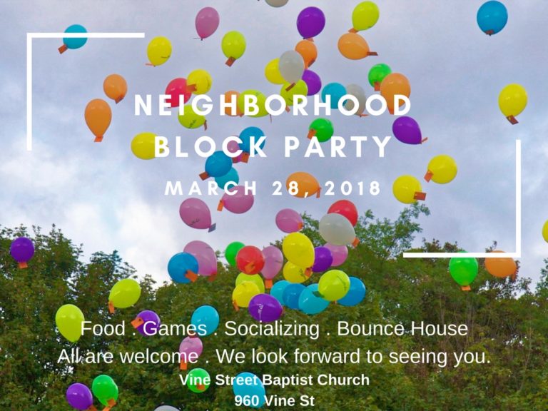 Neighborhood Block Party – March 28, 2018